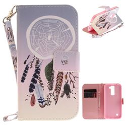 Wind Chimes Hand Strap Leather Wallet Case for LG K8