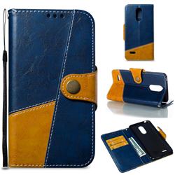 Retro Magnetic Stitching Wallet Flip Cover for LG K8 2017 M200N EU Version (5.0 inch) - Blue