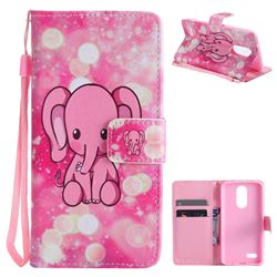 Pink Elephant PU Leather Wallet Case for LG K8 2017 US215 American version LV3 MS210