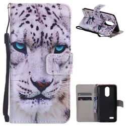 White Leopard PU Leather Wallet Case for LG K8 2017 US215 American version LV3 MS210