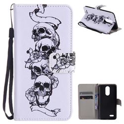 Skull Head PU Leather Wallet Case for LG K8 2017 US215 American version LV3 MS210
