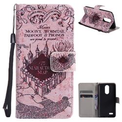 Castle The Marauders Map PU Leather Wallet Case for LG K8 2017 US215 American version LV3 MS210