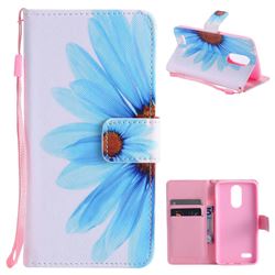 Blue Sunflower PU Leather Wallet Case for LG K8 2017 US215 American version LV3 MS210