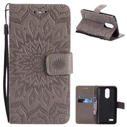 Embossing Sunflower Leather Wallet Case for LG K8 2017 US215 American version LV3 MS210 - Gray