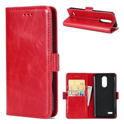 Luxury Crazy Horse PU Leather Wallet Case for LG K8 2017 US215 American version LV3 MS210 - Red