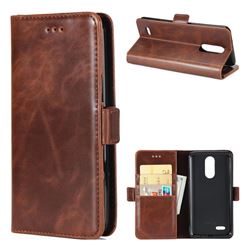 Luxury Crazy Horse PU Leather Wallet Case for LG K8 2017 US215 American version LV3 MS210 - Coffee