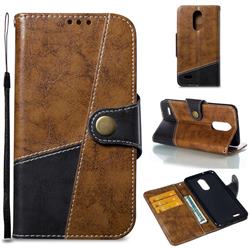 Retro Magnetic Stitching Wallet Flip Cover for LG K8 2017 US215 American version LV3 MS210 - Brown
