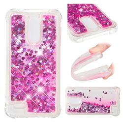 Dynamic Liquid Glitter Sand Quicksand TPU Case for LG K8 (2018) / LG K9 - Pink Love Heart