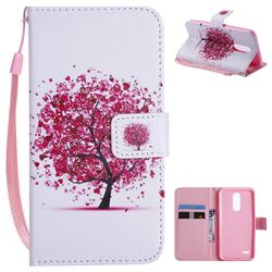 Colored Red Tree PU Leather Wallet Case for LG K8 (2018) / LG K9