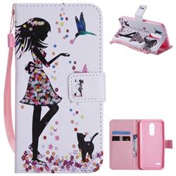 Petals and Cats PU Leather Wallet Case for LG K8 (2018) / LG K9