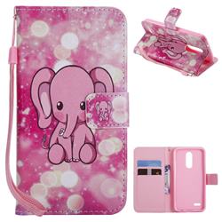 Pink Elephant PU Leather Wallet Case for LG K8 (2018) / LG K9