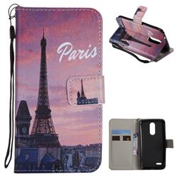 Paris Eiffel Tower PU Leather Wallet Case for LG K8 (2018) / LG K9
