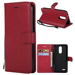 Retro Greek Classic Smooth PU Leather Wallet Phone Case for LG K8 (2018) / LG K9 - Red