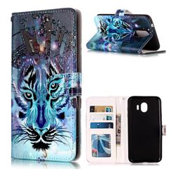 Ice Wolf 3D Relief Oil PU Leather Wallet Case for LG K8 (2018)