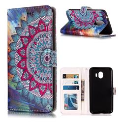 Mandala Flower 3D Relief Oil PU Leather Wallet Case for LG K8 (2018)