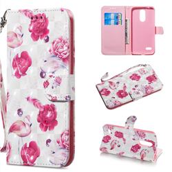 Flamingo 3D Painted Leather Wallet Phone Case for LG K8 (2018)