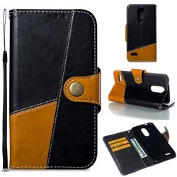 Retro Magnetic Stitching Wallet Flip Cover for LG K8 (2018) - Black