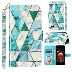 Stitching Marble 3D Leather Phone Holster Wallet Case for LG K8 (2018)