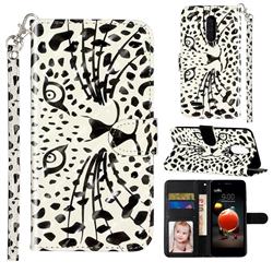 Leopard Panther 3D Leather Phone Holster Wallet Case for LG K8 (2018)