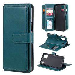 Multi-function Ten Card Slots and Photo Frame PU Leather Wallet Phone Case Cover for LG K92 5G - Dark Green