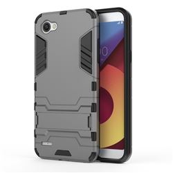Armor Premium Tactical Grip Kickstand Shockproof Dual Layer Rugged Hard Cover for LG Q6 (LG G6 Mini) - Gray