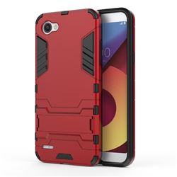 Armor Premium Tactical Grip Kickstand Shockproof Dual Layer Rugged Hard Cover for LG Q6 (LG G6 Mini) - Wine Red