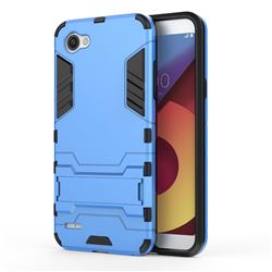Armor Premium Tactical Grip Kickstand Shockproof Dual Layer Rugged Hard Cover for LG Q6 (LG G6 Mini) - Light Blue