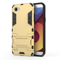 Armor Premium Tactical Grip Kickstand Shockproof Dual Layer Rugged Hard Cover for LG Q6 (LG G6 Mini) - Golden