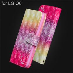 Gradient Rainbow 3D Painted Leather Wallet Case for LG Q6 (LG G6 Mini)