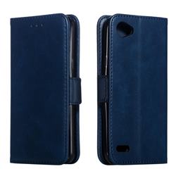 Retro Classic Calf Pattern Leather Wallet Phone Case for LG Q6 (LG G6 Mini) - Blue
