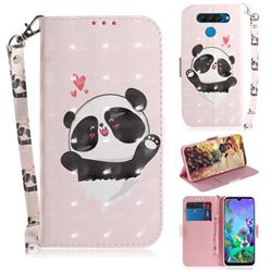 Heart Cat 3D Painted Leather Wallet Phone Case for LG Q60