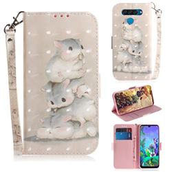 Three Squirrels 3D Painted Leather Wallet Phone Case for LG Q60