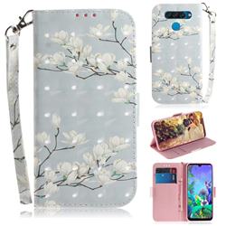 Magnolia Flower 3D Painted Leather Wallet Phone Case for LG Q60