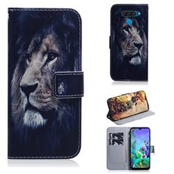Lion Face PU Leather Wallet Case for LG Q60