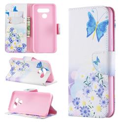Butterflies Flowers Leather Wallet Case for LG Q60