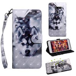 Husky Dog 3D Painted Leather Wallet Case for LG Q60