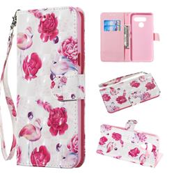 Flamingo 3D Painted Leather Wallet Phone Case for LG Q60