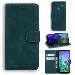 Retro Classic Skin Feel Leather Wallet Phone Case for LG Q60 - Green