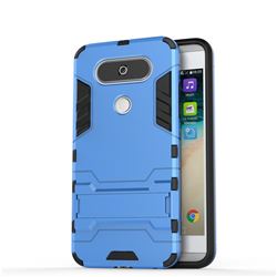 Armor Premium Tactical Grip Kickstand Shockproof Dual Layer Rugged Hard Cover for LG Q8(2017, 5.2 inch) - Light Blue