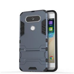 Armor Premium Tactical Grip Kickstand Shockproof Dual Layer Rugged Hard Cover for LG Q8(2017, 5.2 inch) - Navy