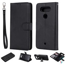Retro Greek Detachable Magnetic PU Leather Wallet Phone Case for LG Q8(2017, 5.2 inch) - Black
