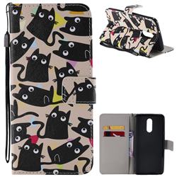 Cute Kitten Cat PU Leather Wallet Case for LG Q8(2018, 6.2 inch)