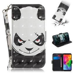 Angry Bear 3D Painted Leather Wallet Phone Case for LG Q8(2018, 6.2 inch)
