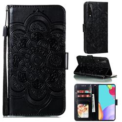 Intricate Embossing Datura Solar Leather Wallet Case for LG Stylo 7 5G - Black