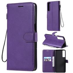 Retro Greek Classic Smooth PU Leather Wallet Phone Case for LG Stylo 7 5G - Purple