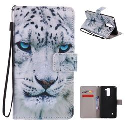 White Leopard PU Leather Wallet Case for LG Stylo 2 LS775 Criket