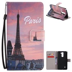 Paris Eiffel Tower PU Leather Wallet Case for LG Stylo 2 LS775 Criket