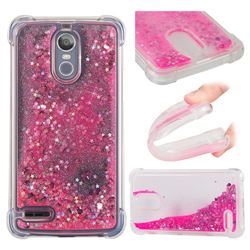 Dynamic Liquid Glitter Sand Quicksand TPU Case for LG Stylus 3 Stylo3 K10 Pro LS777 M400DK - Pink Love Heart