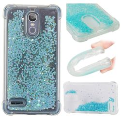 Dynamic Liquid Glitter Sand Quicksand TPU Case for LG Stylus 3 Stylo3 K10 Pro LS777 M400DK - Silver Blue Star