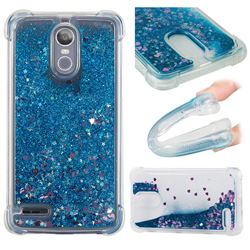 Dynamic Liquid Glitter Sand Quicksand TPU Case for LG Stylus 3 Stylo3 K10 Pro LS777 M400DK - Blue Love Heart